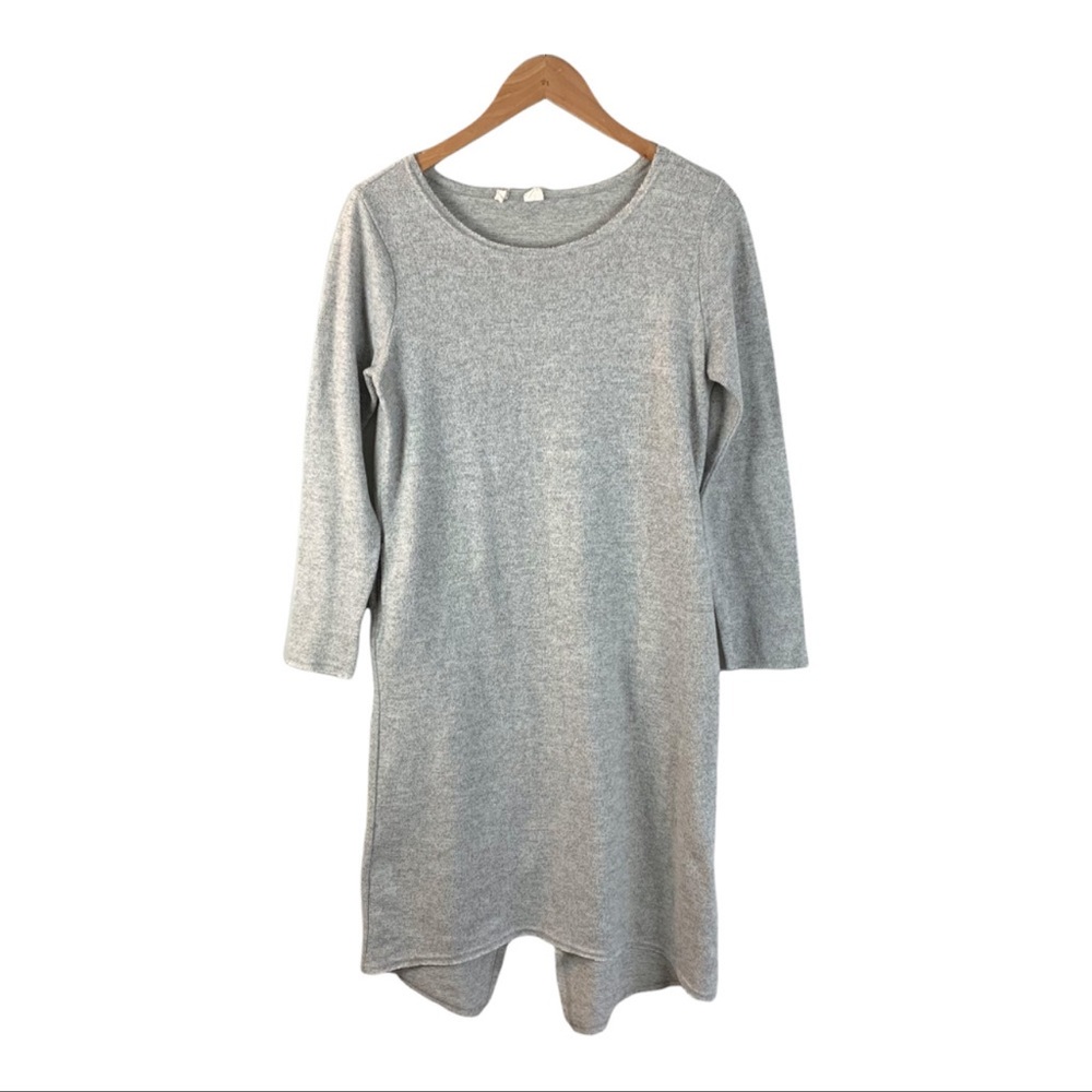 Anthropologie moth light grey scoop neck sweater dress